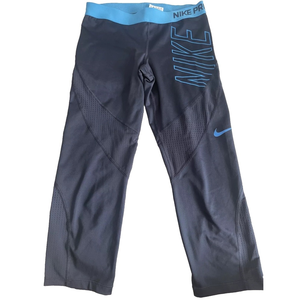 Nike Pro Women's Black Dri-Fit‎ Cropped Active Workout Pants SZ M NEW